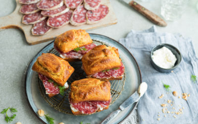 Mini plumcake ai funghi, farciti con Salame Felino IGP e stracchino