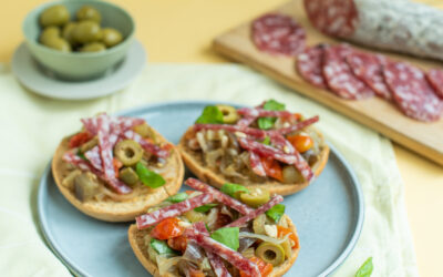 Friselle con caponata di verdure e Salame Felino IGP